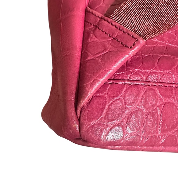 MCM Croc Embossed Pink full size Back Pack - Picture 7 of 16